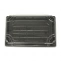 Envase Rectangular con Tapa 21x13cm (1.5) Negro 50un