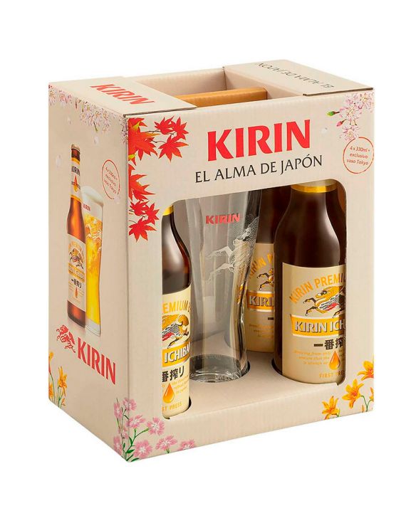 Cerveza (KIRIN ICHIBAN) 4x330ml +VASO Alc.5%