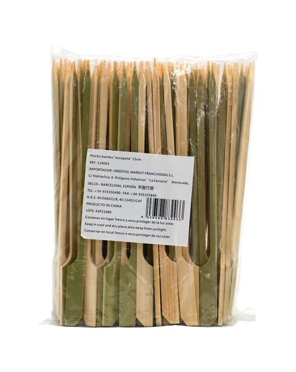 Pincho bambú "escopeta" 15cm. 100 unidades.