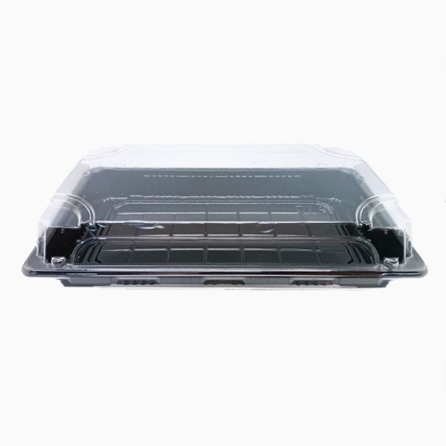 Envase Rectangular Con Tapa (21x13CM) Negro 50 Unidades