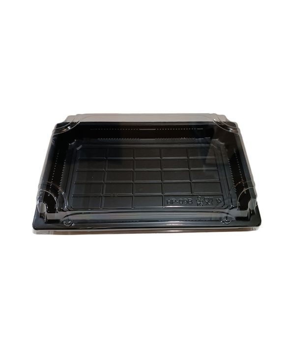 Envase rectangular negro (185x129mm) 50 unid.