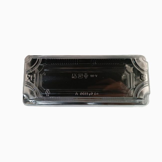 Envase rectangular con tapa (22x9CM) negro. 50uds.