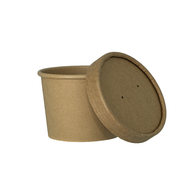 Tapa kraft para tarrina sopa 240ml/360ml 9cm 25uds