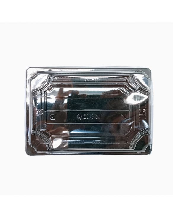 Envase rectangular con tapa (18,5x12,8x4CM) negro 50uds.