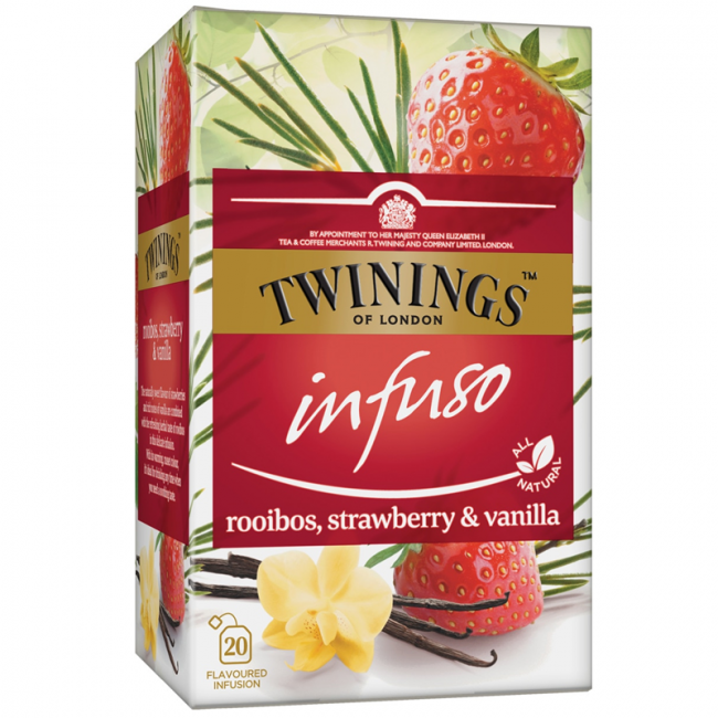 Té infuso rooibos y fresa (TWININGS) 20uds