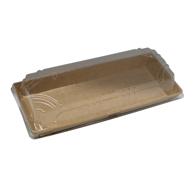 Envase kraft rectangular con tapa (22x9cm)