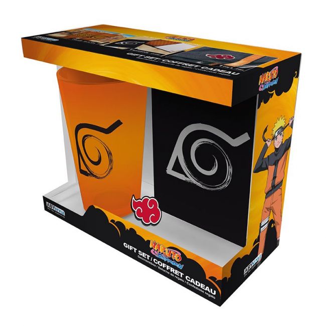 NARUTO SHIPPUDEN - Pack Vaso XXL + Pin + Libreta Konoha