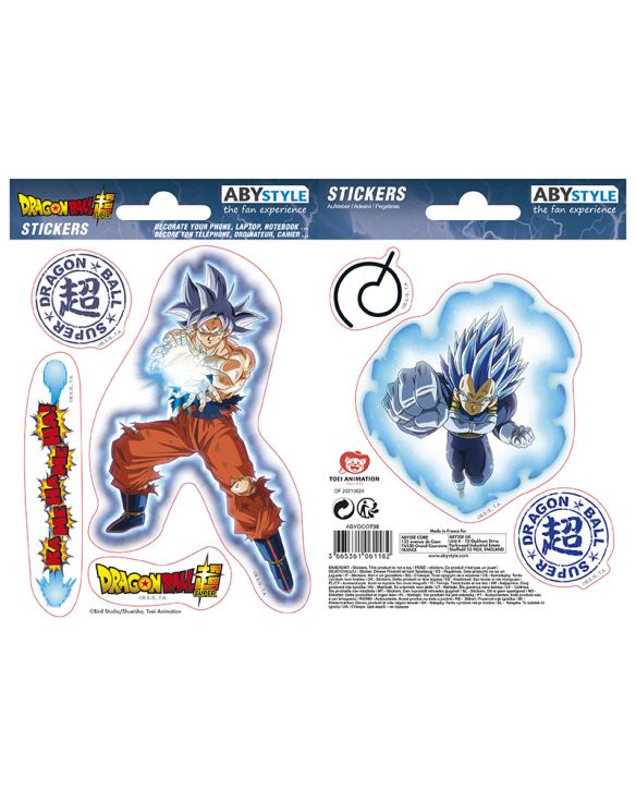DRAGON BALL SUPER - Pegatinas - 16x11cm/ 2 Hojas - Goku & Vegeta