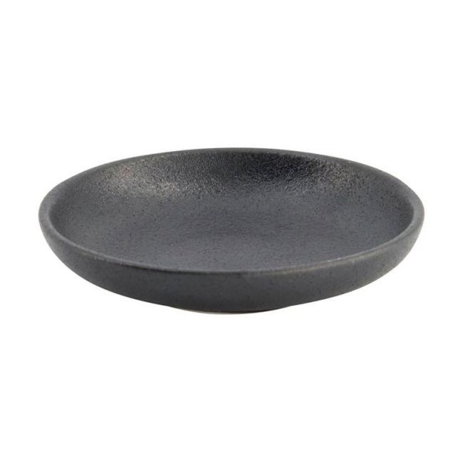 Plato redondo para salsa "Yuzu negro" 10 cm.