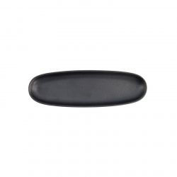 Plato oval porcelana "Yuzu negro" (30x9,5cm) top view