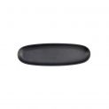 Plato oval porcelana "Yuzu negro" (30x9,5cm) top view