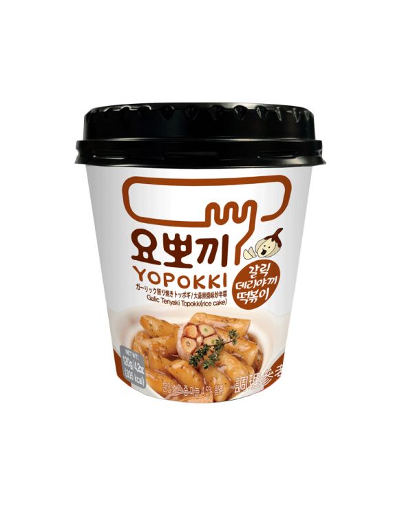 Pastel de arroz con ajo coreano cup (YOPOKKI) 120g