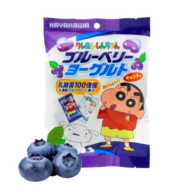 Caramelo sabor yogur de arándanos Shin-Chan (HAYAKAWA) 80g