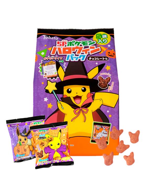 Pack Galletas sabor chocolate Pokemon Halloween 5pcs (TOHATO) 80g