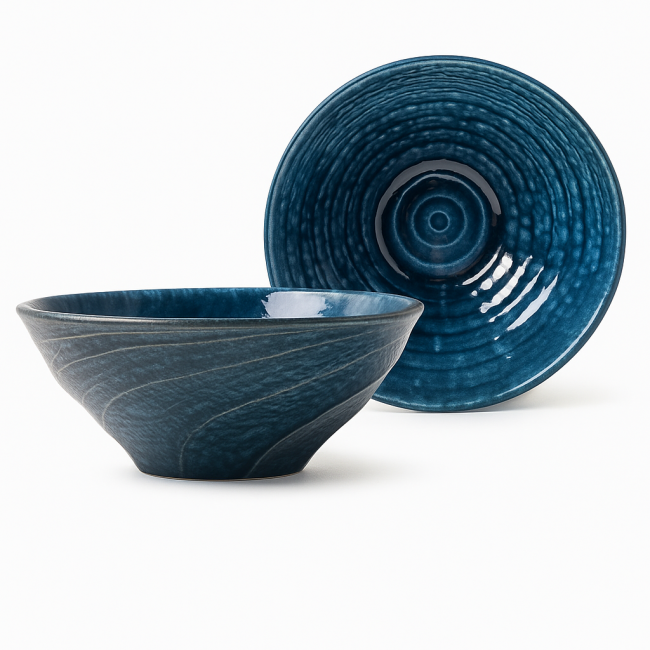 Cuenco de porcelana "esmalte-azul" 18,5x7,5CM