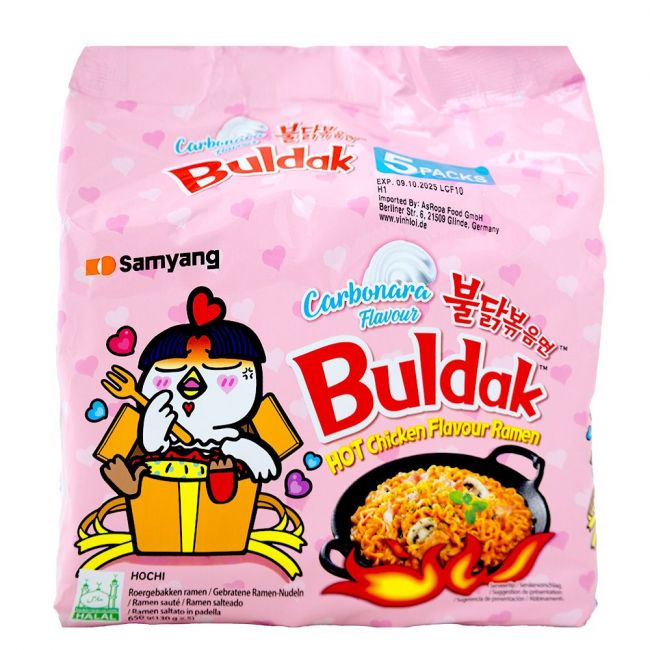 Fideo inst. picante carbonara pollo picante (SAMYANG) 5 Paquetes de 130g