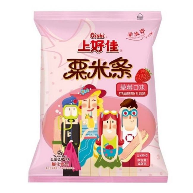 Snack de maíz frito con sabor a fresa (OISHI) 40g
