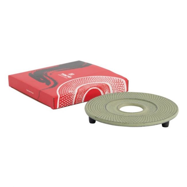 Soporte de hierro para tetera 14CM "Puntos-verde".