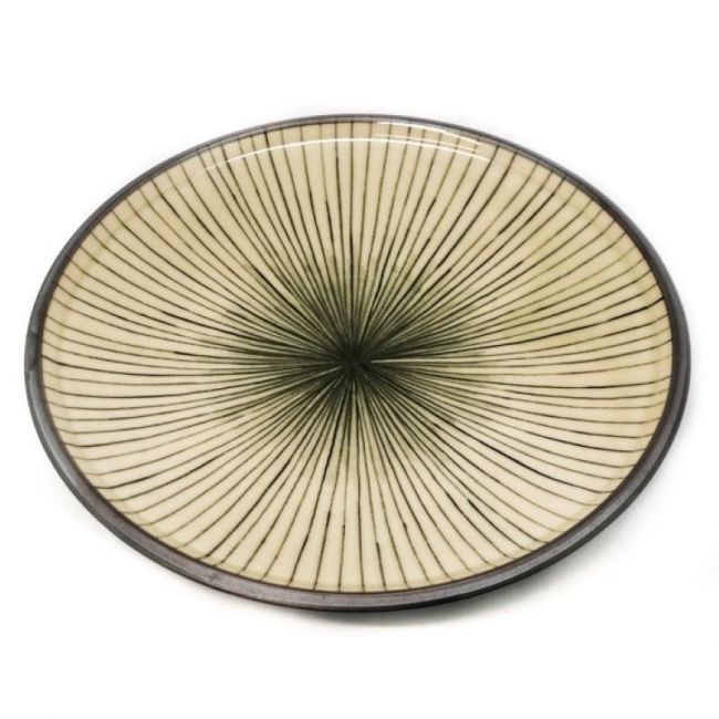 PLAT. RED. 19,5CM PORC. "verd-rayas" (H4-6P)