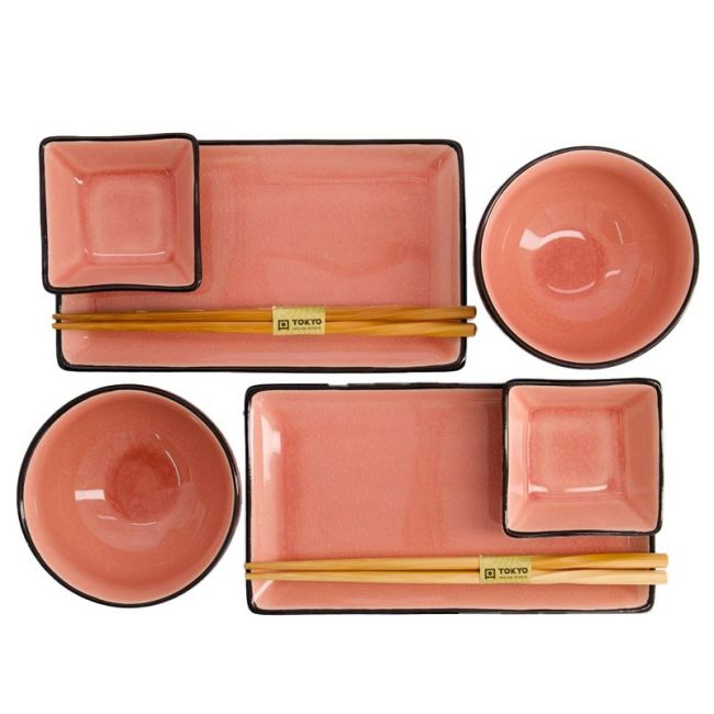 Set vajilla de porcelana 8 piezas "rosa"