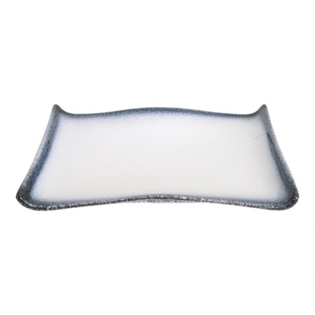 Plato Rectangular  30x22cm. Modelo:  "Tajimi fondo blanco".