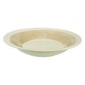 Plato Redondo Hondo 21x4cm. Porcelana. "Blanco-Marron".