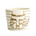 TAZA TE 8,5x7CM PORC. "gato beige"