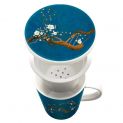 Taza con filtro y tapa Azul-sakura