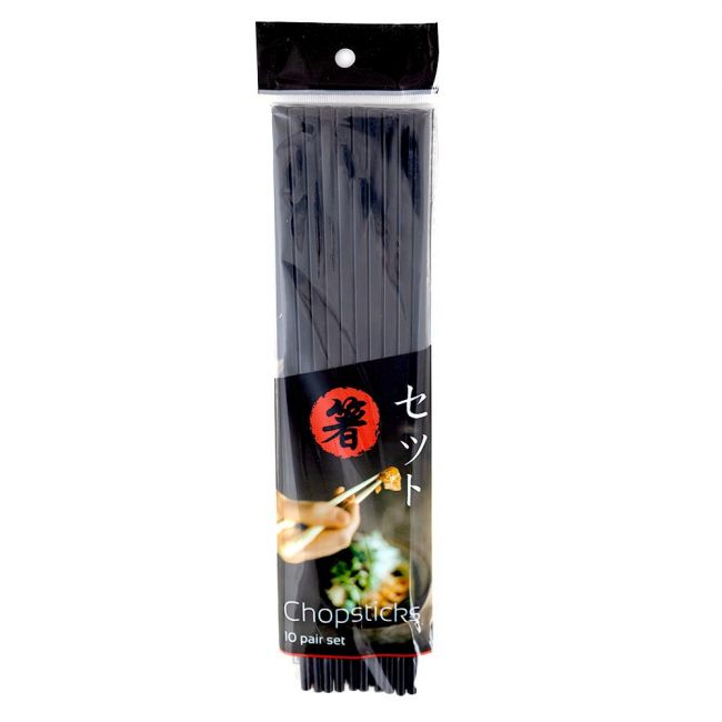 Palillo de 27cm. Melamina. Modelo: Negro. 10 pares.