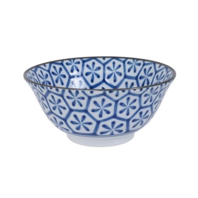 Cuenco 15x7cm Porcelana "Blanco-Azul"