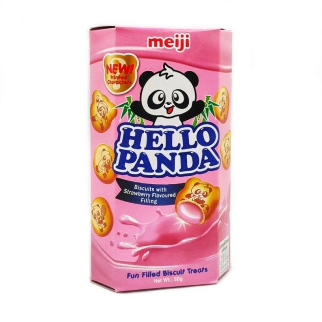 Galleta hello panda con relleno sabor a fresa (MEIJI) 50g