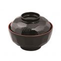 CUENCO C/TAPA MISO LACADO 12x10CM "negro/rojo"
