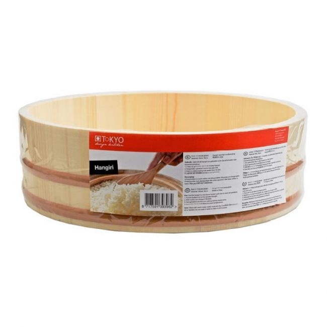 Hangiri de ciprés para sushi. Medidas: 36x9,5cm