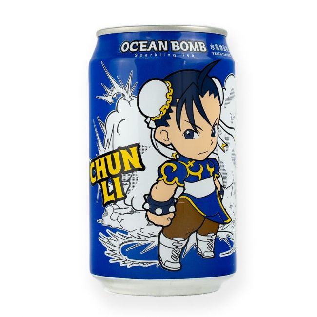 Bebida con gas sabor té rojo y melocotón (OCEAN BOMB) 330ml