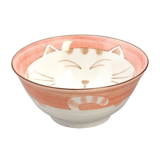 Cuenco 15x7cm. Modelo: "Gato rosa"