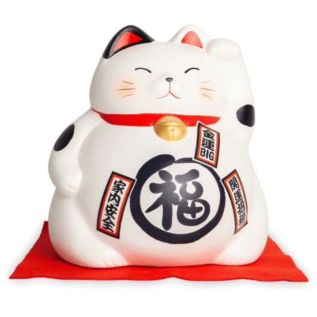 Gato de la suerte "blanco" 21cm