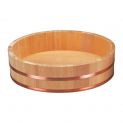 Hangiri japonés de ciprés para sushi 48x14cm. Aro de Cobre