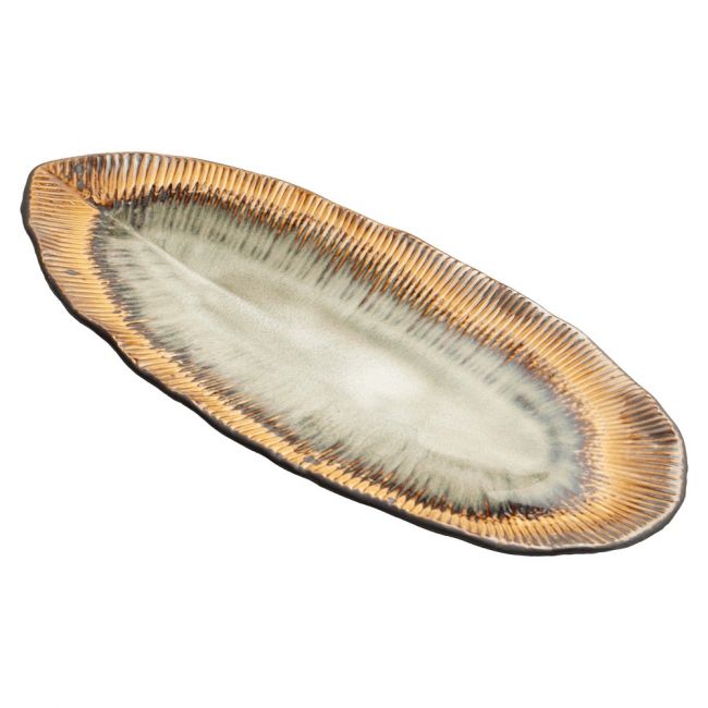 Plato Rectangular 33x13,5cm. Porcelana "Leaf"