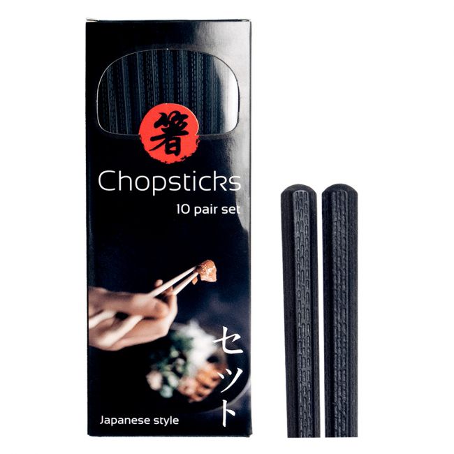 Palillo de melamina "negro grabado" 22,5cm (10pares)