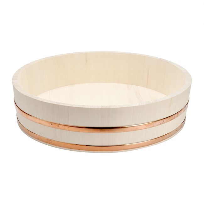 Hangiri de ciprés para sushi  66x16cm - Aro de Cobre