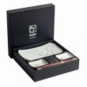 Set 2 Platos Porcelana, 2 Salseras Porcelana y 2 Palillos "Soshun"