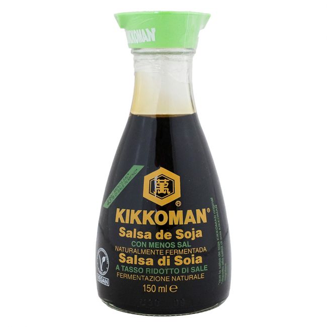 Salsa de soja KIKKOMAN baja en sal de 150 ml