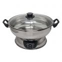 Olla para fondue electrica 2 divisiones. Medidas. 30CM