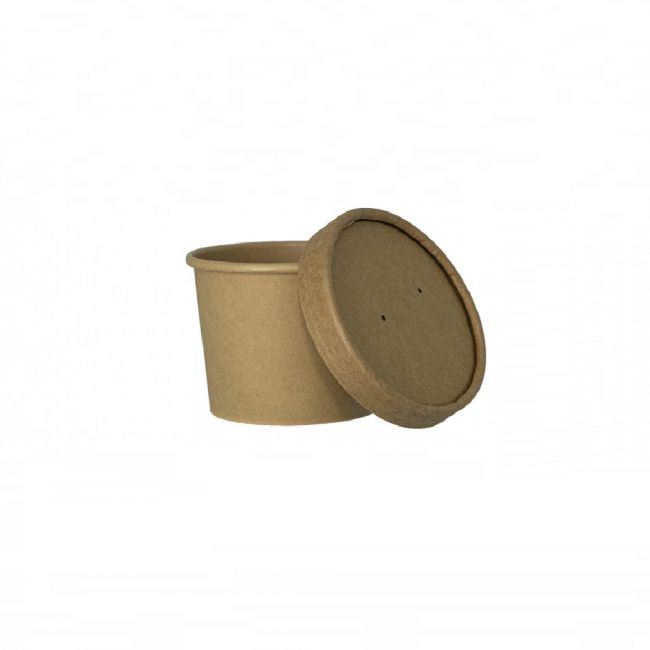 Tarrina y tapa Sopa - Kraft 240ml (9x6cm) 25uds
