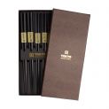 Palillos negros hexagonales Set x5 pares